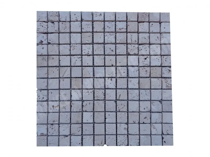 Travertin Beige Clair Mosaïque 2,3x2,3 cm 