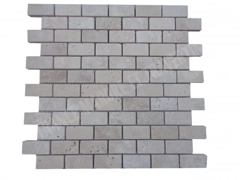 Travertin Beige Clair Mosaïque 2,3x4,8 cm 
