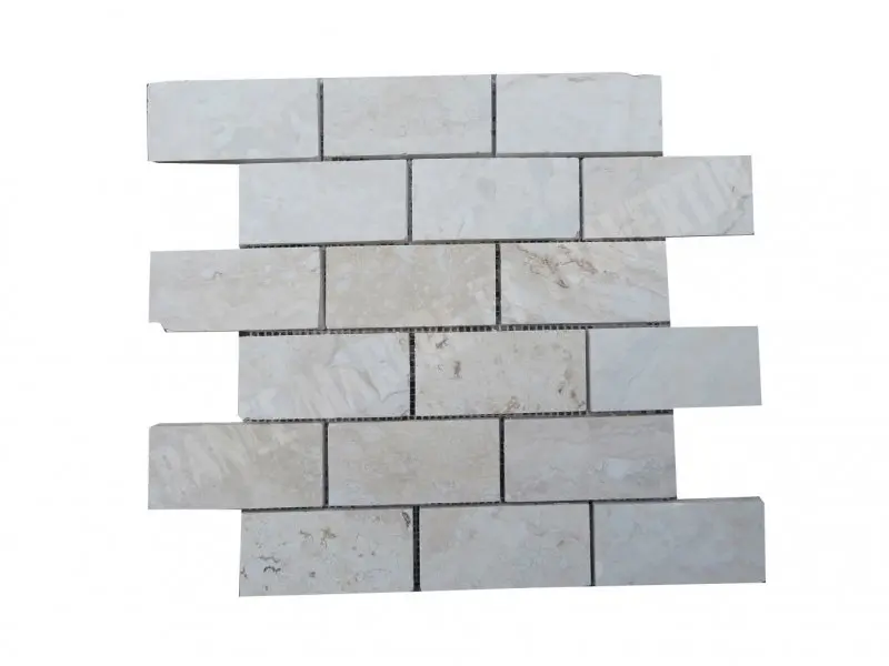 Travertin Ivoire Mosaïque 4,8x10 cm 