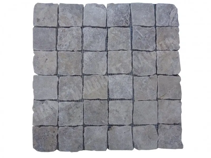 Travertin Silver Mosaique Irrégulier 4,8x4,8 cm 