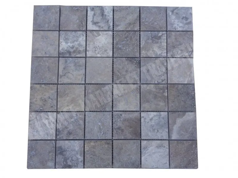 Travertin Silver Mosaique 4,8x4,8 cm 