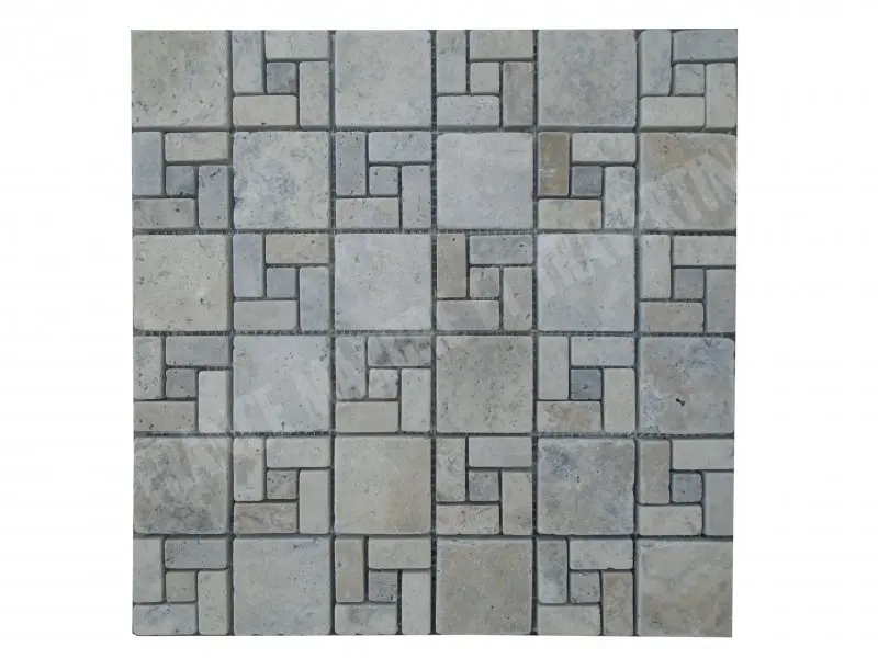Travertin Silver Mosaïque Modelé Nice  