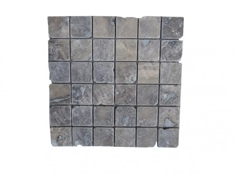 Travertin Silver Mosaïque 4,8x4,8 cm 