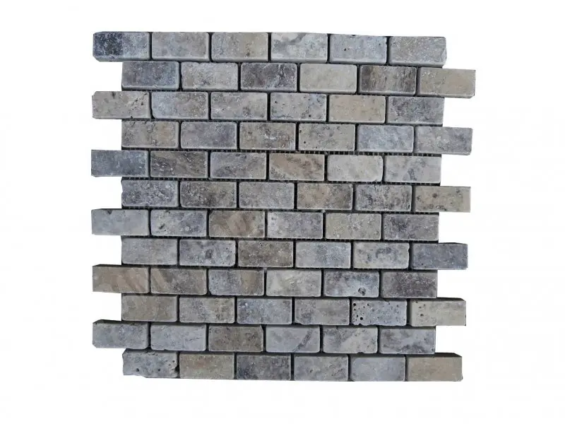 Travertin Silver Mosaïque 2,3x4,8 cm 