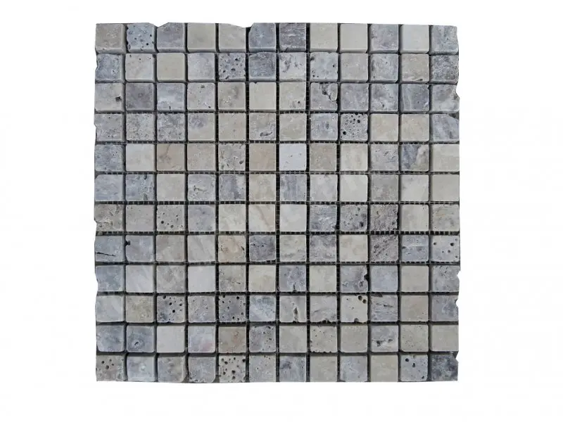 Travertin Silver Mosaïque 2,3x2,3 cm 