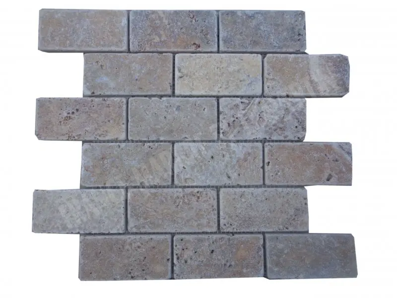[2867] Travertin Scabos Mosaique 4,8x10 cm 