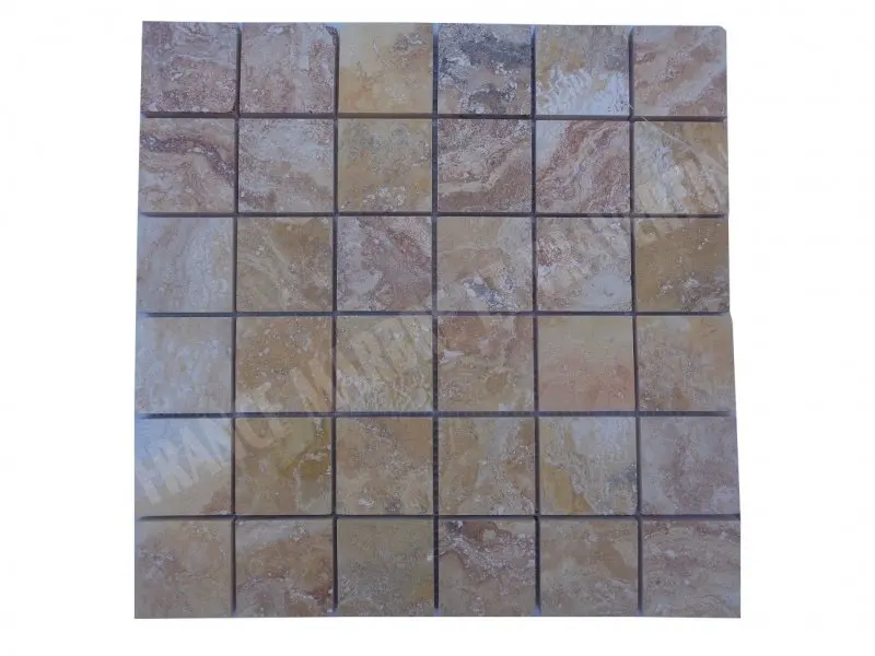 Travertin Jaune Valencia Mosaique 4,8x4,8 cm 
