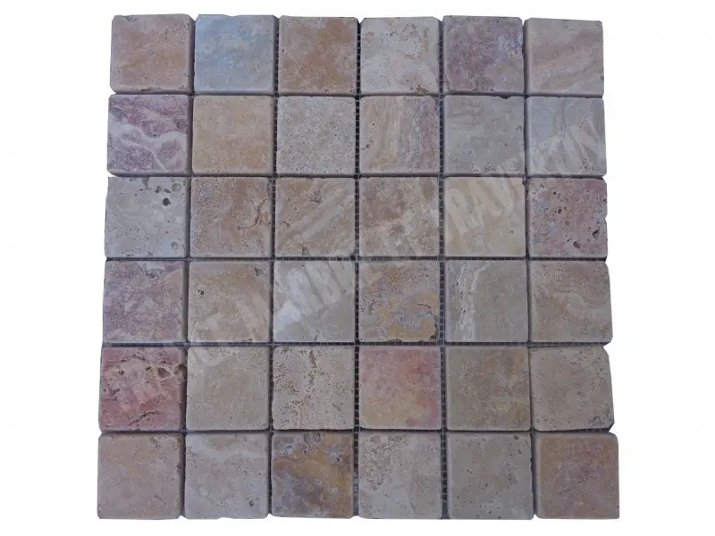 Travertin Jaune Valencia Mosaique 4,8x4,8 cm 