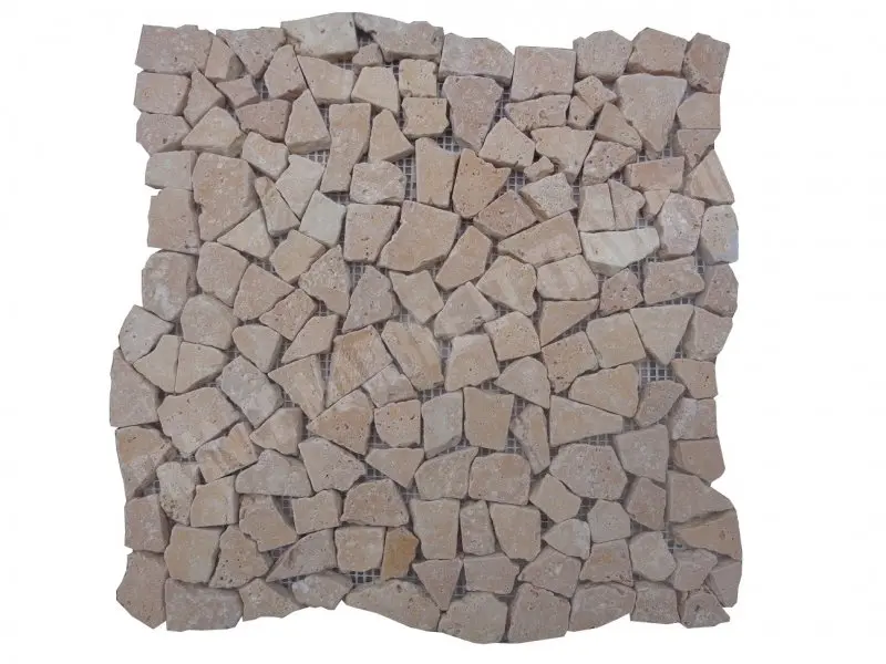 Travertin Jaune Mosaïque Modèle Galet  