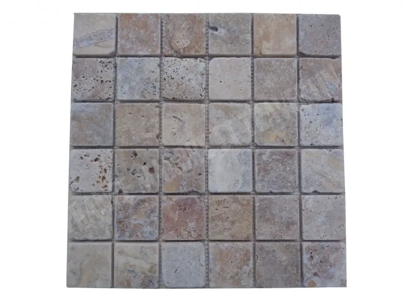 Travertin Scabos Mosaïque 4,8x4,8 cm 