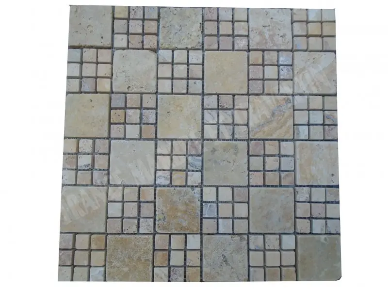 Travertin Jaune Mosaïque Modelé Monaco  