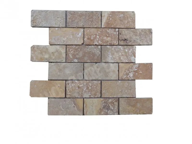 Travertin Jaune Mosaïque 4,8x10  cm 