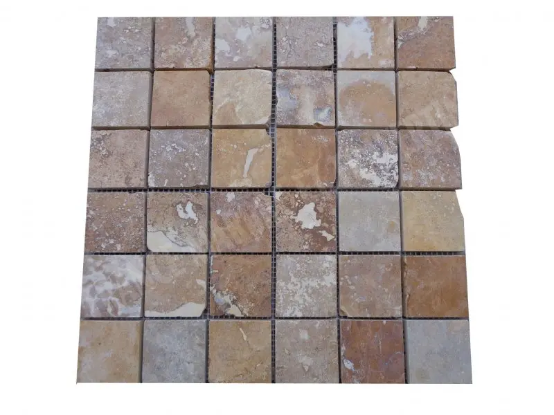 Travertin Jaune Mosaïque 4,8x4,8 cm 