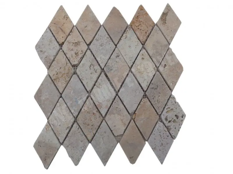 Travertin Jaune Mosaïque Modéle Losange 