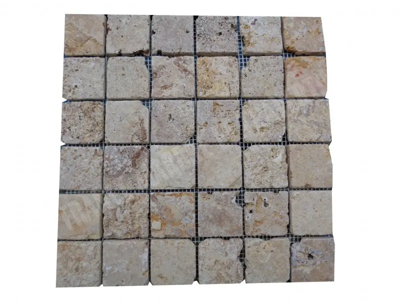 Travertin Jaune Mosaïque 4,8x4,8 cm 