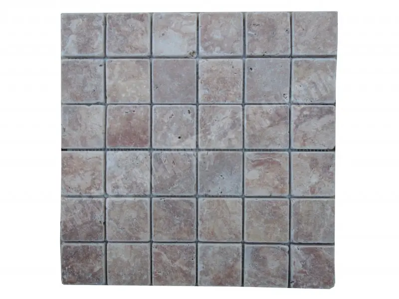 Travertin Rose Mosaique 4,8x4,8 cm 