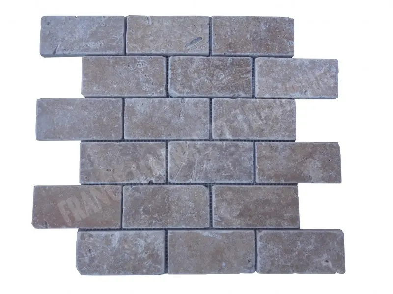 Travertin Noce Mosaique 4,8x10 cm 
