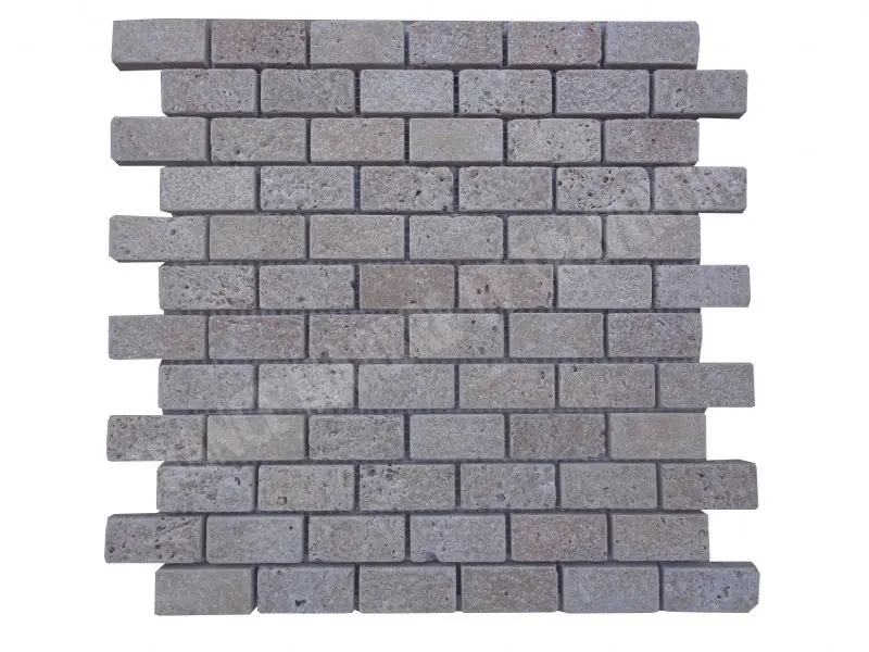 Travertin Noce Mosaïque 2,3x4,8 cm 