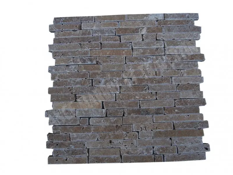 Travertin Noce Mosaïque 1,5 cm Modèle Bâtonnet 