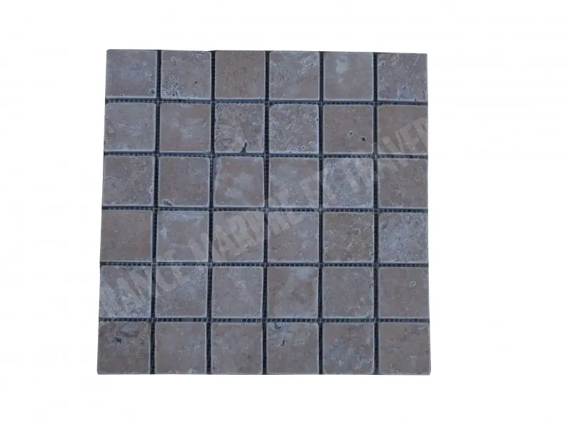 Travertin Noce Mosaïque 4,8x4,8 cm 