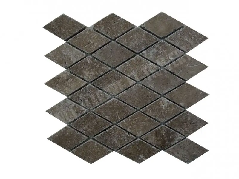 Travertin Noce Mosaïque Modèle Losange 