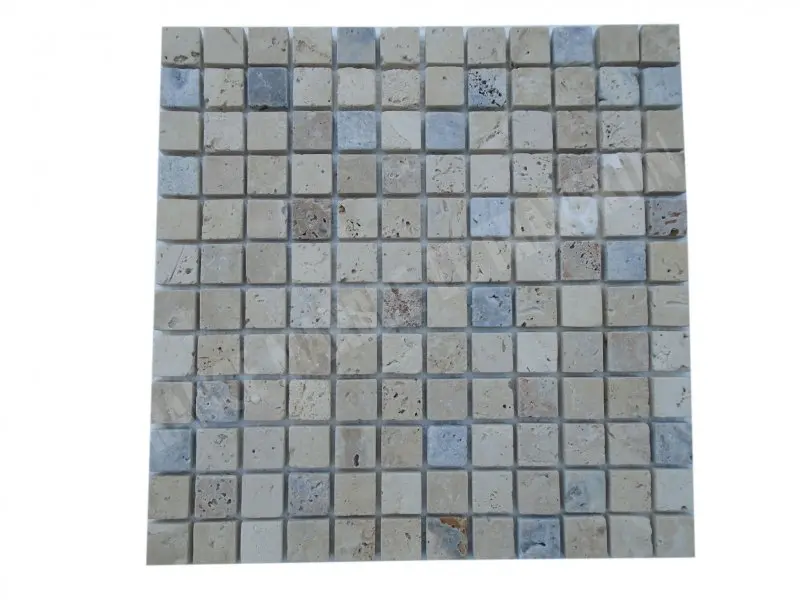 [3132] Travertin Multicolore Mosaïque 2,3x2,3 cm 