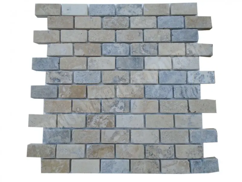Travertin Multicolore Mosaïque 2,3x4,8 cm 