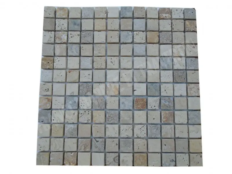 Travertin Multicolore Mosaique 2,3x2,3 cm 