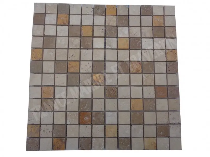 Travertin Multicolore Mosaique 2,3x2,3 cm 