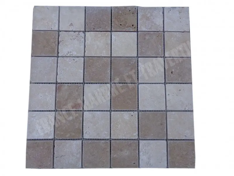 Travertin Beige - Noce Mosaique 4,8x4,8 cm 