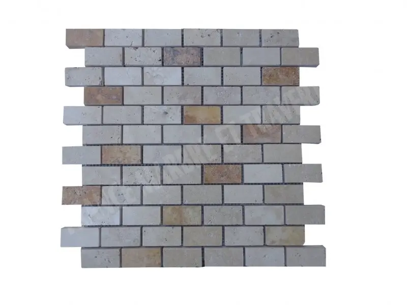 [2794] Travertin Beige - Jaune Mosaïque 2,3x4,8 cm 