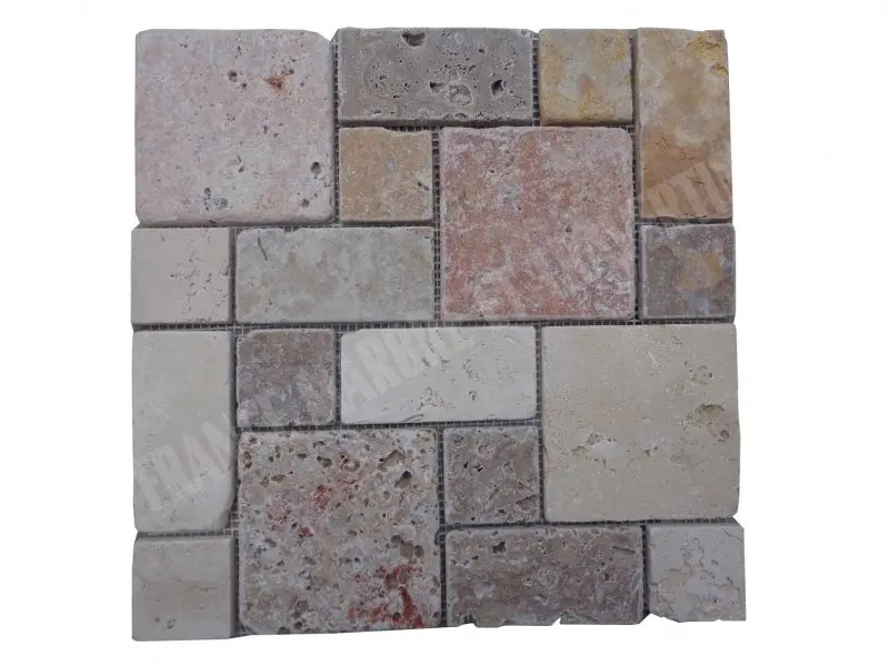 [2763] Travertin Multicolore Mosaïque 3 Format 