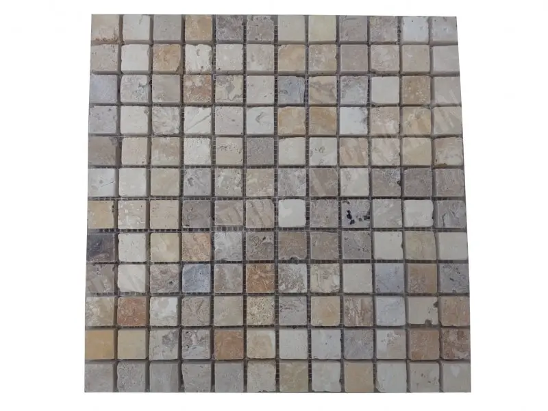 Travertin Multicolore Mosaïque 2,3x2,3 cm 