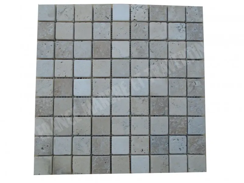 [2496] Travertin Beige - Noce Mosaique 3,1x3,1 cm 