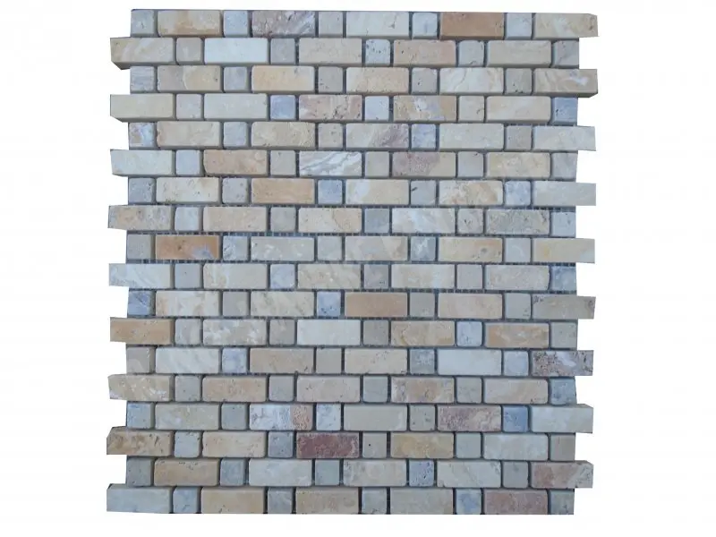 Travertin Jaune - Silver Mosaïque Modèle Bordeaux   