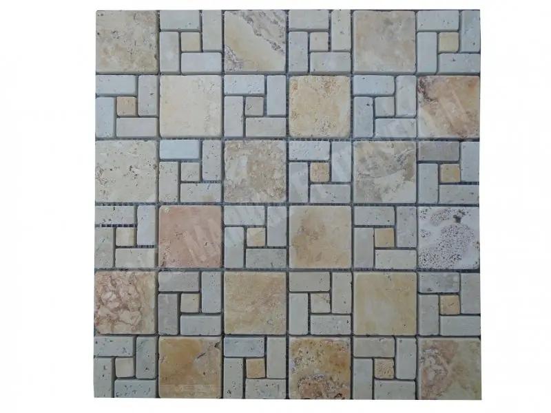 Travertin Jaune - Beige Mosaïque Modèle Nice 