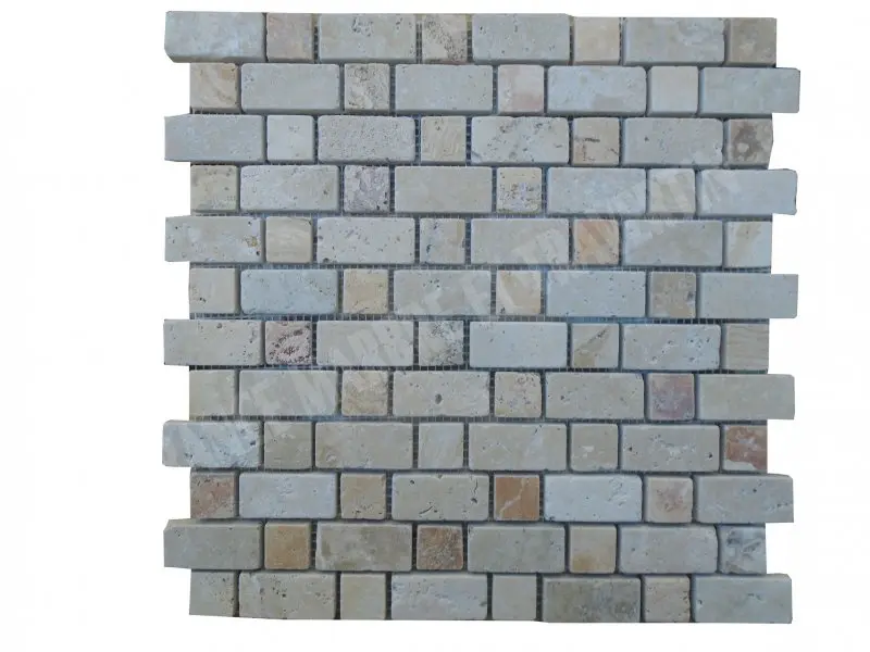 Travertin Beige - Jaune Mosaïque Modèle Bordeaux 