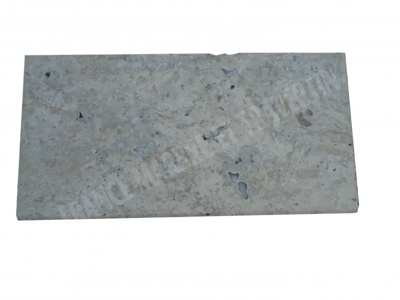 Travertin Silver Margelle de Piscine Bord Arrondi 30,5x61 cm