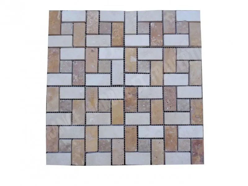 Travertin Multicolore Mosaïque Modèle Target 