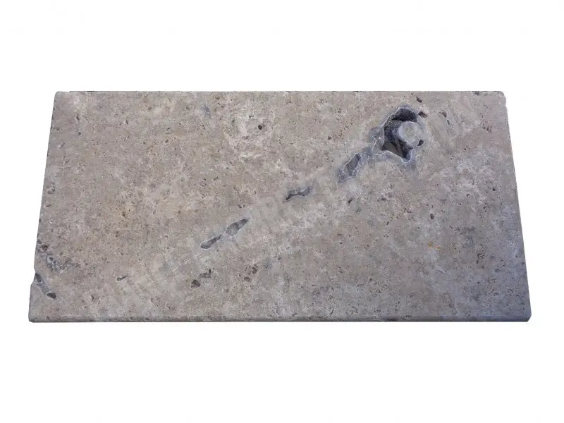 Travertin Silver Margelle de Piscine Bord Arrondi 30,5x61 cm