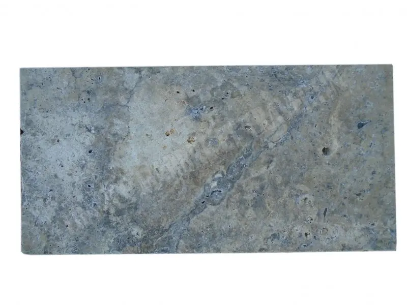 Travertin Silver Margelle de Piscine Bord Droit 30,5x61 cm