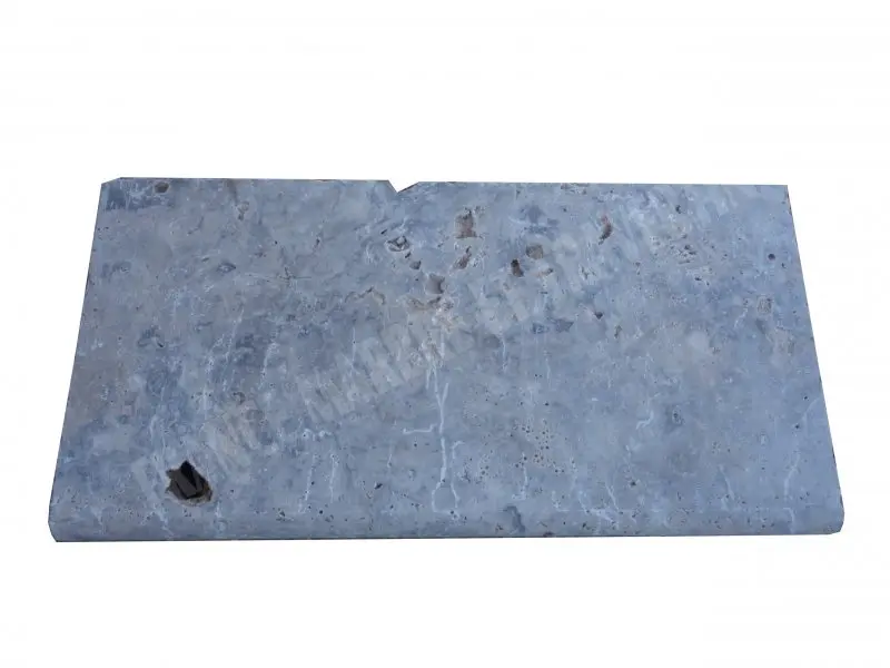 Travertin Silver Margelle de Piscine Bord Arrondi 30,5x61 cm