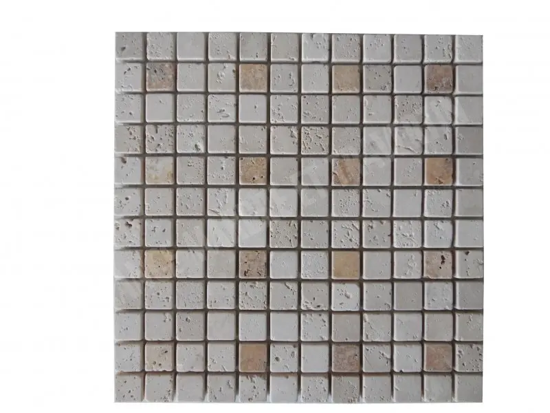 Travertin Beige - Jaune Mosaïque 2,3x2,3 cm 