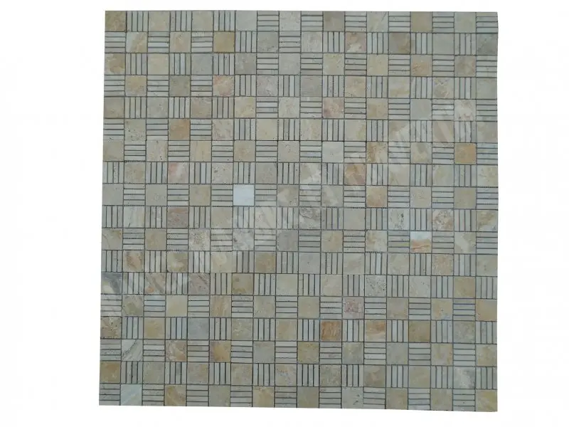 Travertin Jaune - Beige Mosaïque Modèle Paris  