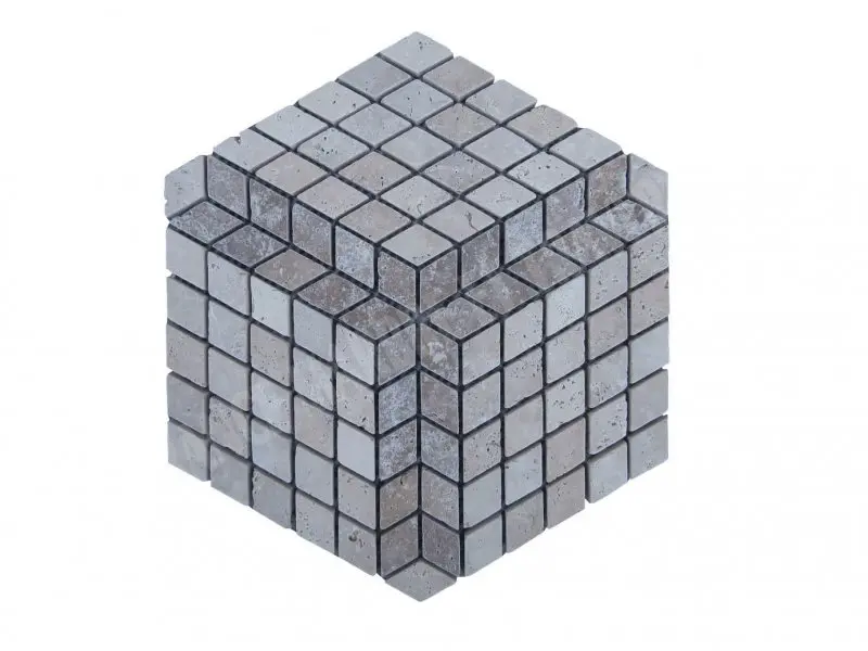 Travertin Beige - Noce Mosaïque Modèle Tomette 