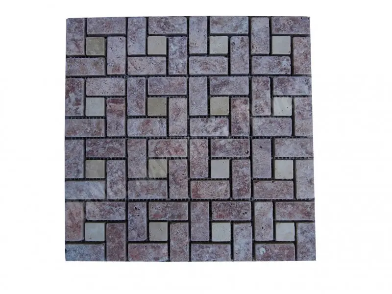 Travertin Rose - Beige Mosaïque Modèle Target 