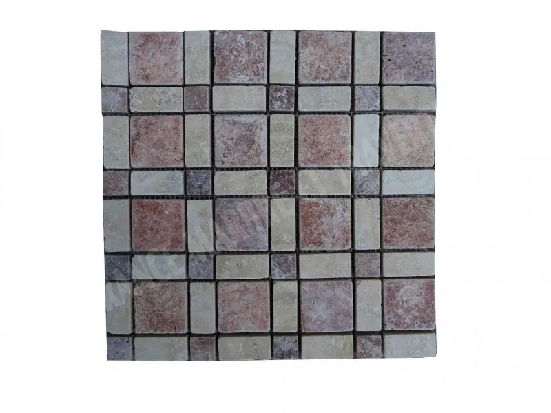 Travertin Rose - Beige Mosaïque Modèle Carré 