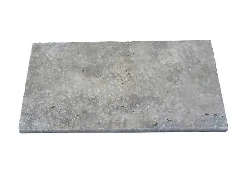 Travertin Walnut Margelle Bord Arrondi 30,5x61 cm