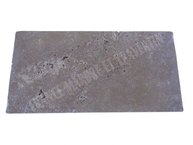 Travertin Noce Margelle de Piscine Bord Droit 30,5x61 cm