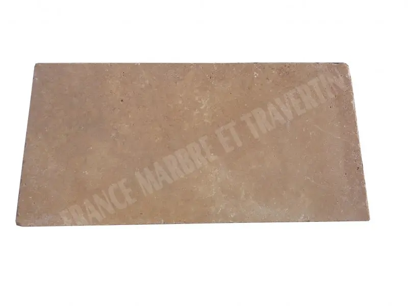 Travertin Noce Margelle de Piscine Bord Droit 30,5x61 cm